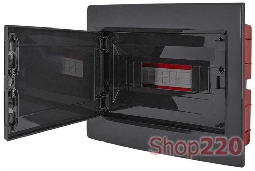 Щит черного цвета на 12 модулей, встраиваемый, e.plbox.pro.w.12b.black ENEXT CP12912B - фото 100992