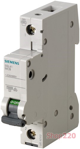 Автоматический выключатель 2А, 1-полюсный, уставка C, Siemens - фото 106798