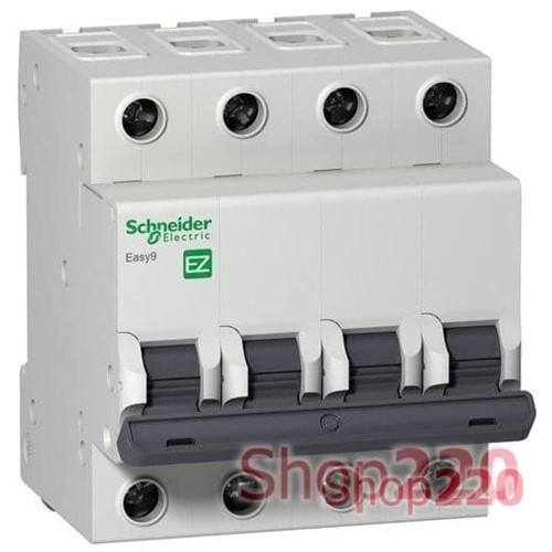 Автоматический выключатель 40А, тип С, 4-х полюсный, EZ9F34440 Schneider - фото 113876