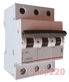 Автоматический выключатель 20А, 3 полюса, тип С, 419709 Legrand RX3 - фото 37002