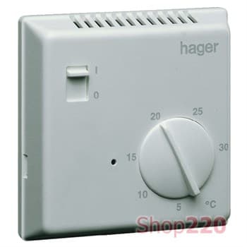Термостат цифровой с датчиком IP65, ручное ВКЛ/ВЫКЛ, EK005 Hager - фото 40324