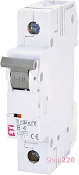 Автоматический выключатель 4А, 1 полюс, тип B, Eti 2111511 - фото 46517