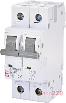 Автоматический выключатель 40А, 2 полюса, тип C, Eti 2143520 - фото 46611