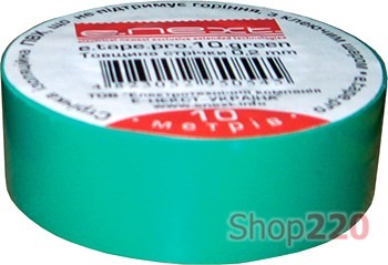 Изолента самозатухающая, 10м, зеленая, e.tape.pro.10.green Enext p0450003 - фото 74130