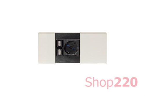 Розетка 220В с USB в столешницу, белый, Versapad ASA 060.08F.00001 - фото 75467