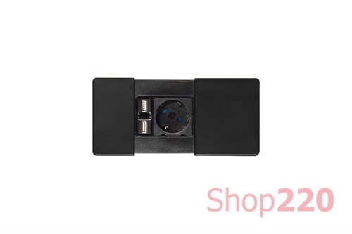 Розетка 220В с USB в столешницу, черный, Versapad ASA 060.08F.00002 - фото 75485