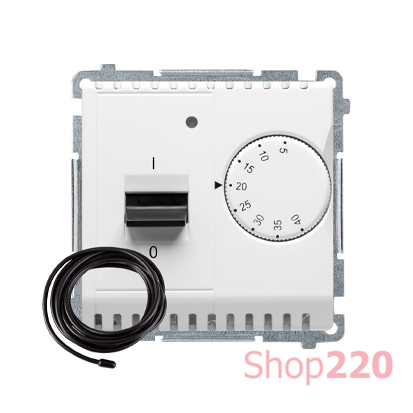 Терморегулятор для теплого пола с внешним датчиком в комплекте, белый, Basic Simon - фото 88222