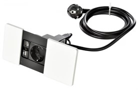 Розетка 220В с USB тип А+С в столешницу, белый, Versapad ASA 060.08F.00063