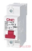 Автоматический выключатель 125 А, 1-полюсный, тип C, YCB1-125 CNC