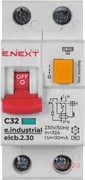 Дифференциальный автоматический выключатель 32А, 30мА, кривая С, тип АС, e.industrial.elcb.2.C32.30 Enext