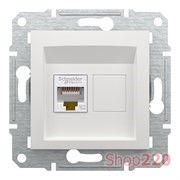 Розетка компьютерная RJ45, белый, Schneider Asfora