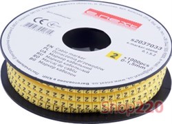 Маркер кабельный 0-1,5 кв.мм, 2, 1000 шт, e.marker.stand.0.1.5.2 Enext