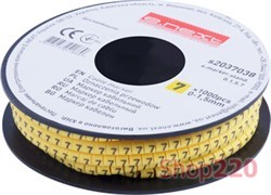 Маркер кабельный 0-1,5 кв.мм, 7, 1000 шт, e.marker.stand.0.1.5.7 Enext