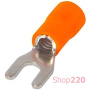 Изолированный вилочный наконечник 2.5-4 кв.мм, оранжевый, 100шт, e.terminal.stand.sv.3,5.4.orange Enext