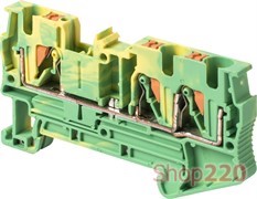 Наборная клеммная колодка заземления на DIN-рейке 3 контакта, e.tc.z.din.spring.4.1-2 Enext