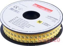 Маркер кабельный 3-6 кв.мм, N, 350 шт, e.marker.stand.3.6.N Enext