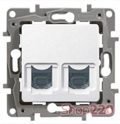 МЕХ. РОЗЕТКИ ТЕЛЕФОННОЙ RJ-11 И КОМПЬЮТЕРНОЙ RJ-45, БЕЛЫЙ, 672252 LEGRAND ETIKA