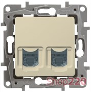 МЕХ. РОЗЕТКИ ТЕЛЕФОННОЙ RJ-11 И КОМПЬЮТЕРНОЙ RJ-45, СЛОНОВАЯ КОСТЬ, 672352 LEGRAND ETIKA