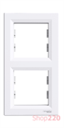 Рамка 2 поста, вертикальная, белый, EPH5810221 Schneider Asfora
