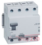 УЗО 25А 30мА , 4 полюса, тип А, 402074 Legrand RX3