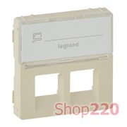 Накладка розетки RJ11+RJ45 подпись, слоновая кость, Valena 755481 Legrand