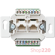 Розетка компьютерная RJ45 двойная (механизм), Jung A500 EPUAE8-8UPOK6US