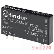 Твердотельное реле SSR, 2A-240В AC; 24В DC чвх, ультратонкое 348170248240 Finder