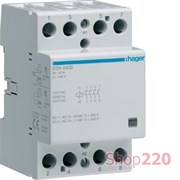 Контактор безшумный 230В 40 A, 4но, Hager ESN440B