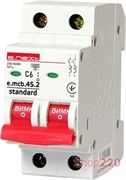 Автоматический выключатель 6А, 2-полюсный, хар-ка С, e.mcb.stand.45.2.C 6 s002015 E.NEXT