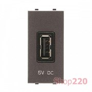 Розетка USB для зарядки, 1мод., антрацит, Zenit ABB N2185 AN