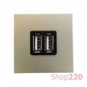 Розетка USB для зарядки, шампань, Zenit ABB N2285 CV
