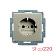 Розетка электрическая с заземлением, шампань, ABB 20 EUC-93-507 Basic 55