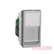 Розетка компьютерная RJ45, 5 UTP, алюминий, 1 модуль, Unica New Schneider NU341030