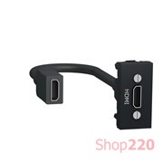 Розетка HDMI, антрацит, 1 модуль, Unica New Schneider NU343054