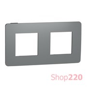 Рамка 2-постовая, дымчато-серый / антрацит, Unica New Schneider NU280422
