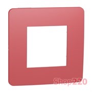 Рамка 1-постовая, красная / белый, Unica New Schneider NU280213