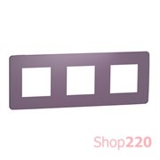 Рамка 3-постовая, лиловый / белый, Unica New Schneider NU280614