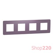 Рамка 4-постовая, лиловый / белый, Unica New Schneider NU280814