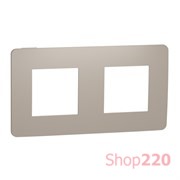 Рамка 2-постовая, песочный / белый, Unica New Schneider NU280426