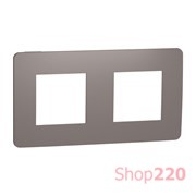 Рамка 2-постовая, шоколад / белый, Unica New Schneider NU280416