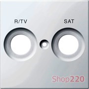 Накладка телевизионной двойной розетки TV/R+SAT, полярно-белый, Merten MTN299819