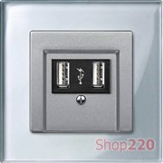 Рамка 1 пост, серебряный бриллиант, Merten M-Elegance Стекло MTN4010-3260
