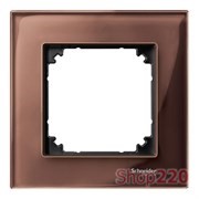 Рамка 1 пост, коричневый махагон, Merten M-Elegance Стекло MTN4010-3215