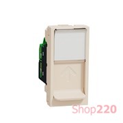 Розетка компьютерная RJ45, 6 STP, бежевый, 1 модуль, Unica New Schneider NU341644