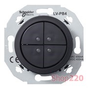 Низковольтный кнопочный выключатель, 4 полюса, черный, Renova WDE011272 Schneider