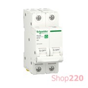 Автоматический выключатель 6А, 2 полюса, уставка В, Resi9 R9F02206 Schneider Electric