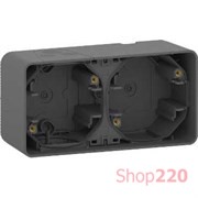 Коробка двойная для накладного монтажа IP55, черный, Mureva Styl Schneider MUR37914