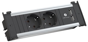 Встраиваемые розетки в стол 2х220В + 2xUSB, Bachmann KAPSA