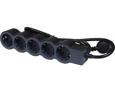 Удлинитель на 5 розеток, 16 А, кабель 1,5 м, черный, стандарт 694556 Legrand
