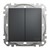 Выключатель 2-клавишный влагозащищенный IP44, черный, Sedna Design - фото 111883